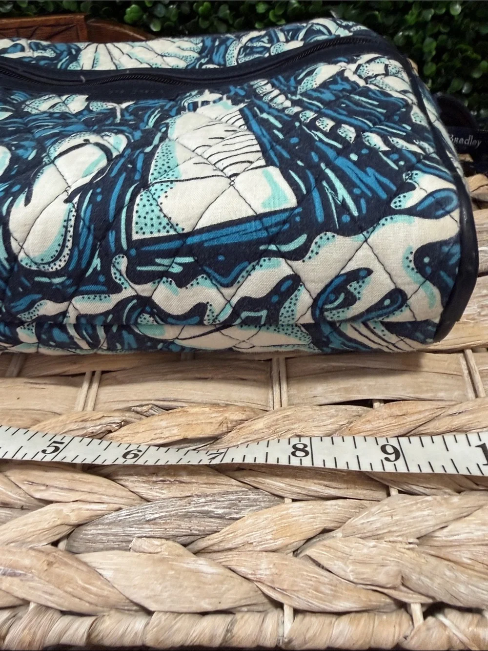 Vera Bradley Navy Blue and Cream Quilted Crossbody with Matching Wallet